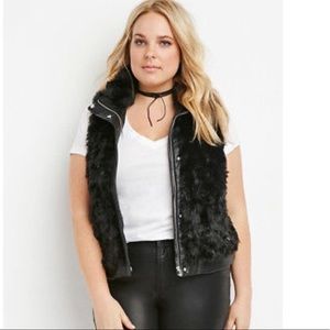 Fur vest faux ski small
